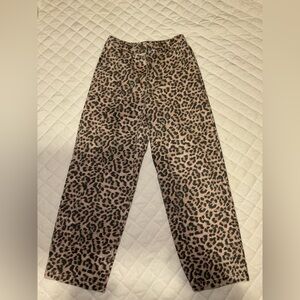 Topshop Animal Print Straight Leg Jeans